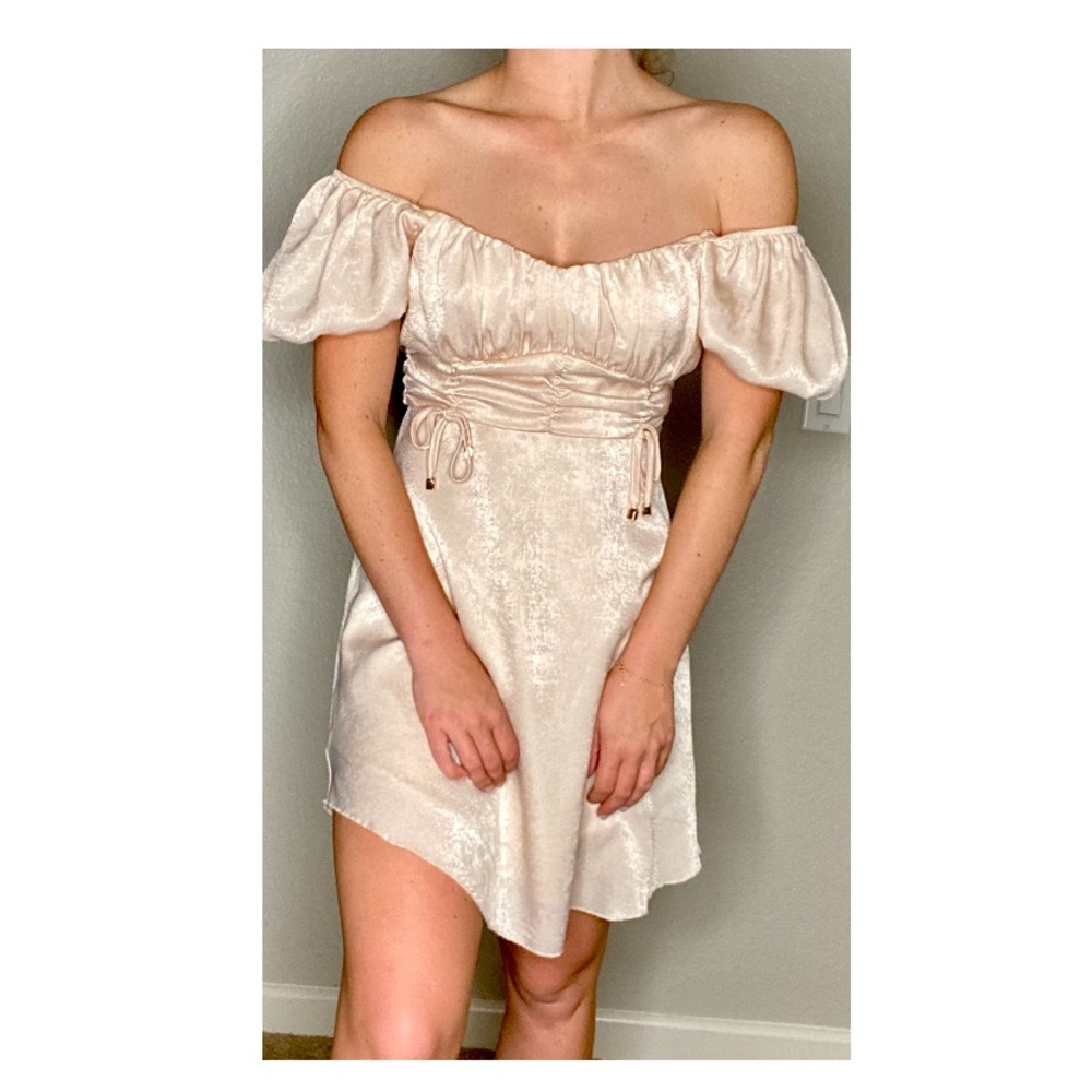 Never worn Simplee off the shoulder cream dress